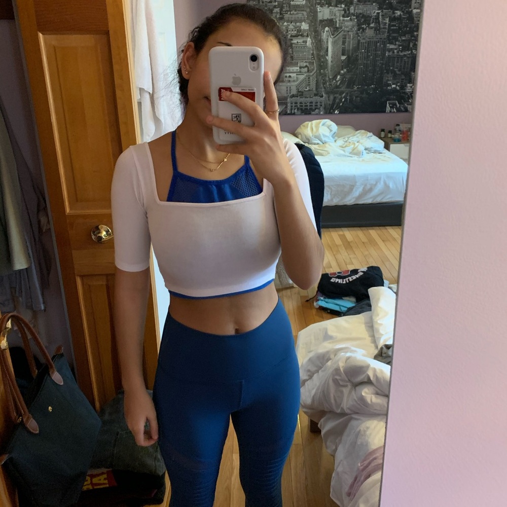 LF white crop top